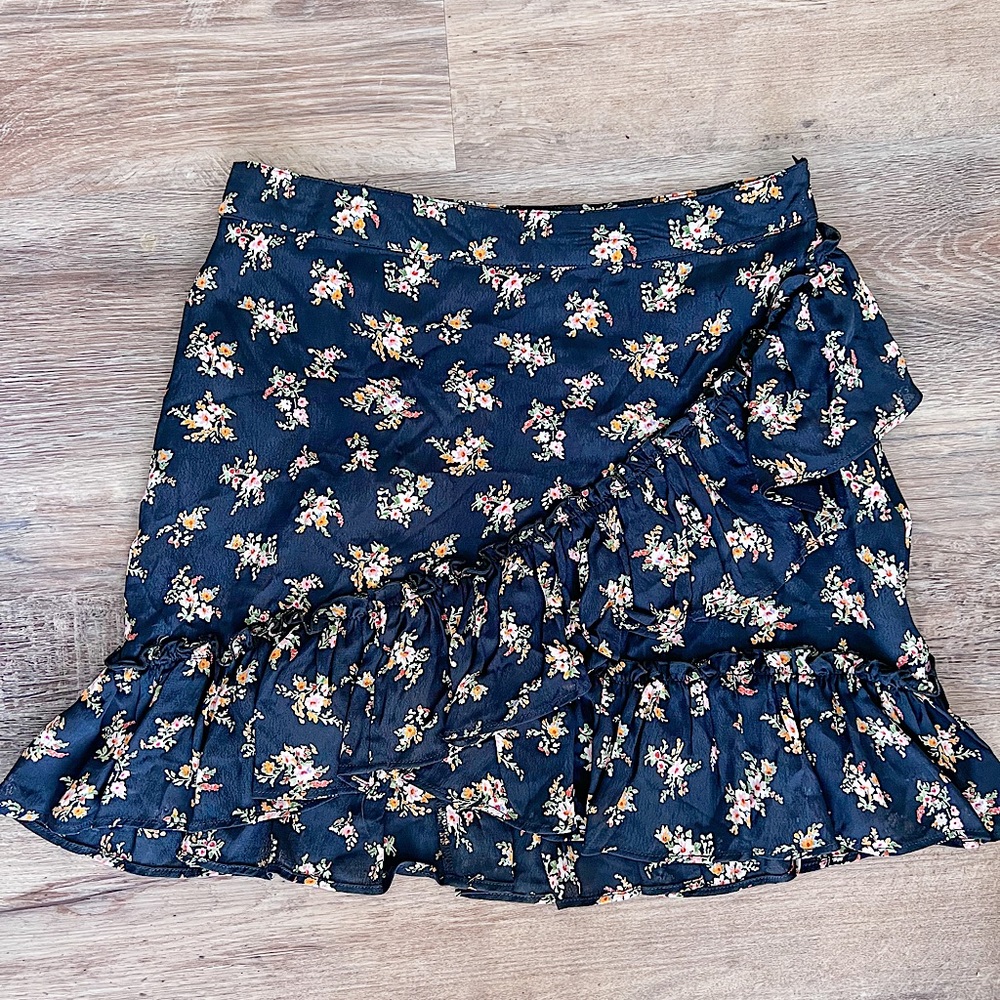 Floral Ruffle Skater Skirt from Top Shop
